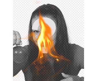 fotomontage mit einem filter mit einer gelben flamme des feuers zu setzen sie ihre fotos und erstellen sie unglaubliche effekte