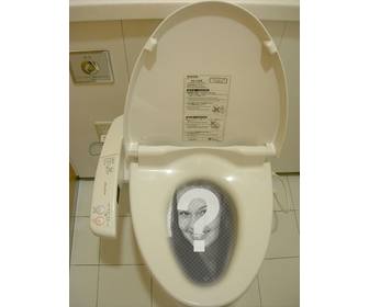 lustige fotomontage wo sie ihr foto in einem chinesischen oder japanischen wc im wasser der toilette gelost setzen soll