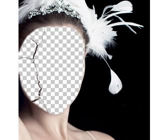 fotomontage von einem plakat des films black swan ihr gesicht