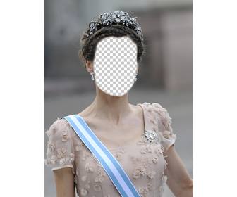 fotomontage der prinzessin letizia mit einer großen krone ihr foto einfugen