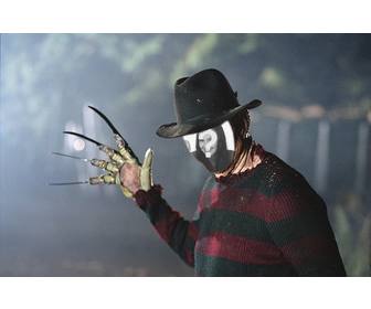 fotomontage von freddy krueger fur halloween werde das beruhmte morder nightmare on elm street und sich in die traume der deine feinde