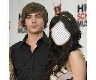 foto-montage ihr gesicht auf vanessa hudgens mit zac efron