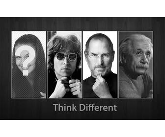 fotomontage mit john lennon steve jobs und albert einstein think different