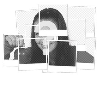 polaroid-foto mosaik und weiß mosaik-effekt mit mehreren bildern