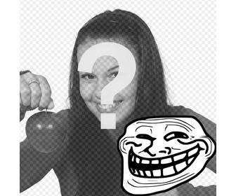 fotomontage um das troll face meme mit ihrem foto zu versehen