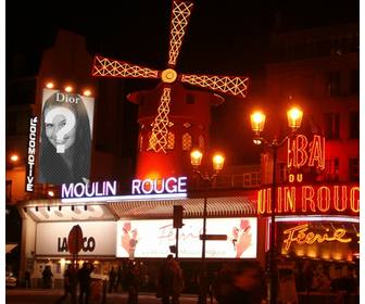fugen sie ihr foto auf einem plakat werbung fur dior im moulin rouge im rotlichtviertel von paris