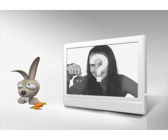 bilderrahmen-tv und kaninchen passen sie mit ihrem foto