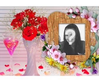 fotorahmen mit bunten blumen