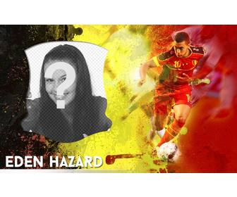 montage mit eden hazard der jungen belgischen fußballer auswahl