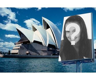 erscheinen in einer werbeplakatwand in der sydney opera house