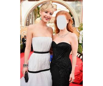 pose mit jennifer lawrence mit dieser fotomontage mit ihrem foto