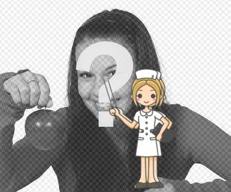 aufkleber bild von einer krankenschwester auf ihre fotos zu stempeln