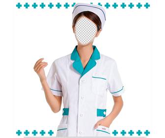 fotomontage zu werden eine krankenschwester in der klassischen uniform