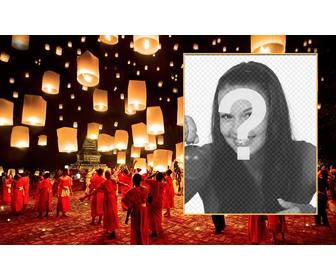 collage in der traditionellen chinesischen fest der lampen papier