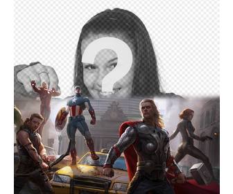 installation der ersten avengers verteidigung der stadt mit ihrem foto oben