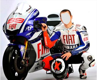 fotomontage von jorge lorenzo beruhmte spanische motogp-fahrer