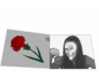 benutzerdefinierte animation animierte liebesbrief mit einer rose mit ihrem foto