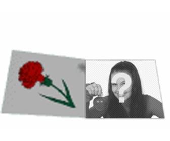 benutzerdefinierte animation animierte liebesbrief mit einer rose mit ihrem foto