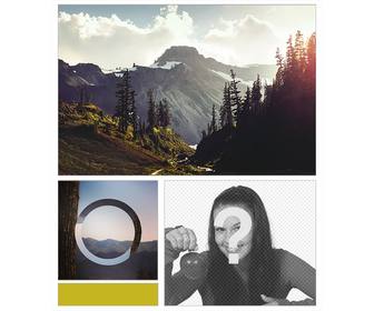 collage von waldern bergen und unbekannte orte mit einem indie-touch