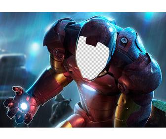 fotomontage ihr gesicht zu setzen in der speziellen iron man anzug