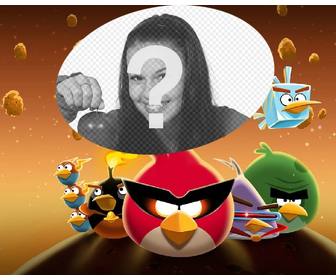 collage uber angry birds in space mit den beruhmten vogel angezogen xxx ihr lieblingsfoto einfach und kostenlos setzen sie in dieser illustration von angry birds space