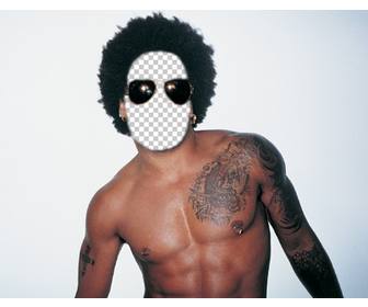 setzen sie ihr gesicht auf den korper von lenny kravitz dieses online-effekt bearbeitung selbst