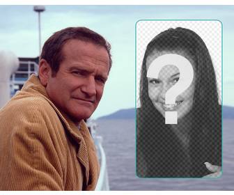 erscheint in dieser collage mit robin williams im meer