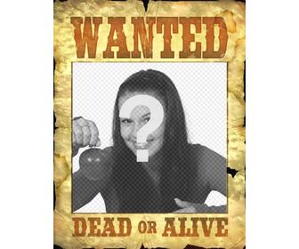 plakat von quotwanted dead or alivequot um ihre fotos als verbrecher gesetzt