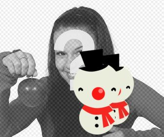 online-schneemann-aufkleber um ihre weihnachtsfotos schmucken