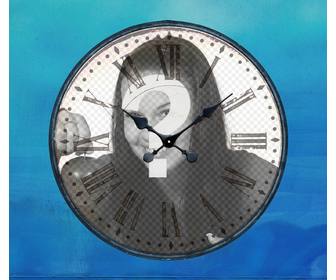 online-fotorahmen in form einer analogen uhr