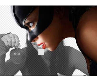 catwoman fotomontage ein bild neben sie setzen