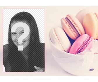 fotorahmen mit einem bild von macarons