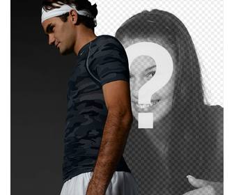 fotomontage der tennisspieler federer