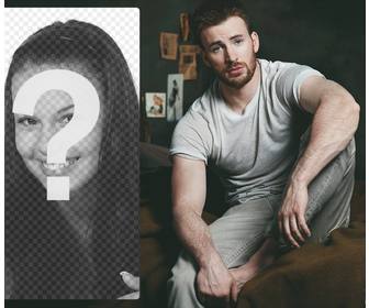 setzen sie ihr bild neben chris evans sitzt