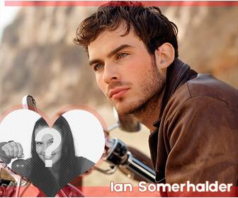 fotomontage mit ian somerhalder und ein herz mit ihrem foto