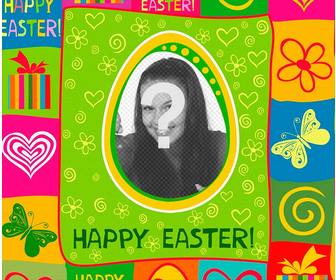 colorful easter holiday postkarte mit ihrem foto