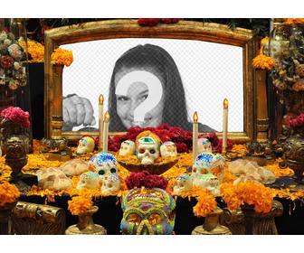 collage mit einem altar der toten