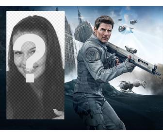 fotomontage mit tom cruise in dem film oblibion