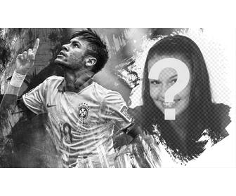 collage mit einem bild von neymar in schwarz und weiß
