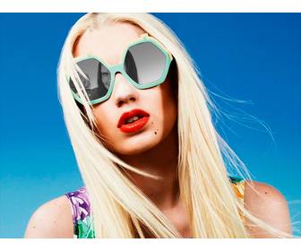 fotorahmen mit iggy azalea um ein bild setzen sich in seiner brille