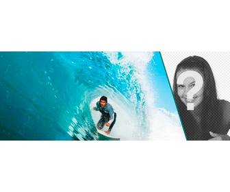 anpassbare facebook cover-foto mit einem bild von einem surfer