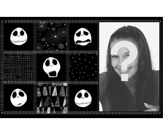 collage von einer illustration eines nightmare before christmas