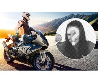 fotomontage mit einem high-end-bmw motorradmarke