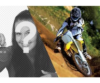 fotomontage mit einem motocross-bike