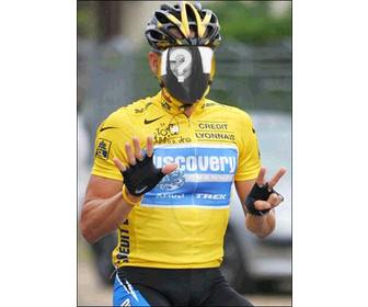 fotomontage von lance armstrong feiert seinen 7 tours