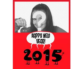 red 2015 silvester-grußkarte mit ihrem foto