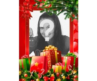 weihnachten rahmen mit vielen geschenken mit ihrem foto zu personalisieren