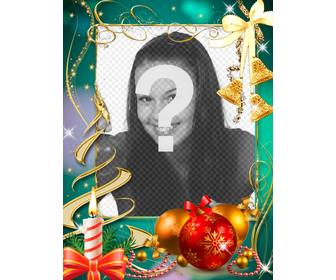 postkarte mit weihnachtsschmuck um ihr foto setzen