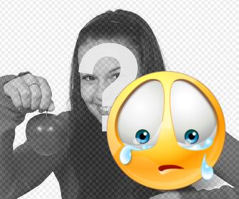 sad emoticon um ihre fotos setzen