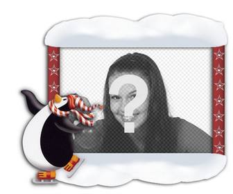 fotorahmen mit pinguin